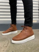 JET-207 Oslo Bağcıklı Ortopedik Taban Cilt Erkek Spor Bot CBT - Taba thumbnail 2