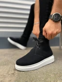 JET-207 Oslo Bağcıklı Ortopedik Taban Süet Erkek Spor Bot SBT - Siyah thumbnail 3