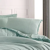 PRİVATE ÇİFT KİŞİLİK NEVRESİM TAKIMI İPLİĞİ BOYALI MİNT thumbnail 3