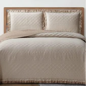 KAPİTONELİ YATAK ÖRTÜSÜ ÇİFT KİŞİLİK ROMA BEJ thumbnail 2