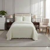 KAPİTONELİ YATAK ÖRTÜSÜ ÇİFT KİŞİLİK ROMA KREM thumbnail 1