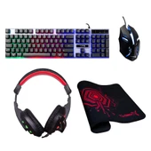 Turbox TRX-108 Bundle KAblolu Klavye Mouse Mousepad RGB Kulaklık - 3