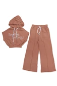 İrem Çocuk Giyim Kız Çocuk Everythink Yazı Desenli Crop Tişört Pantolon Takımı - 1