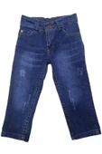 İrem Çocuk Giyim Erkek Bebek Yıpratma Desenli Mavi Kot Pantolon - 1