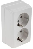 Mutlusan Bron Sıva Üstü İkili Topraklı Priz Beyaz (2160 202 0201) thumbnail 1