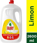 Fairy 2600 ml Sıvı Bulaşık Deterjanı Süper Ekonomik Paket Limon K thumbnail 1