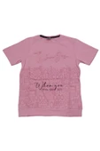 İrem Çocuk Giyim Kız Çocuk When You Kabartma Yazı Desenli Likralı Gül Kurusu Renk Tişört - 1