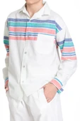 İrem Çocuk Giyim Erkek Çocuk Renk Geçişli Mevsimlik Beyaz Gömlek - 4