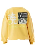 İrem Çocuk Giyim Erkek Çocuk /Kız Çocuk Çift Taraf Anime Karakter Yazı Desenli Sarı Sweatshirt - 2