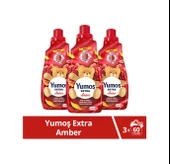 Yumoş Extra Konsantre Canlı Renkler Çamaşır Yumuşatıcısı Amber 3 x 1440 ML - 1