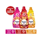 Yumoş Extra Canlı Renkler Amber + Hanımeli + Orkide Çamaşır Yumuşatıcısı 3 x 1440 ML - 1