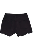 İrem Çocuk Giyim Kız Çocuk Kuş Gözü Aksesuarlı Nakışlı Kısa Şort Siyah - 2