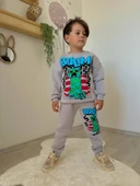 Cg Kids Minecraft Baskılı 3 Iplik Şardonlu Içi Pamuklu Erkek Çocuk Alt Üst Süper Tarz Takım thumbnail 3