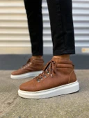 JET-206 Ottawa Bağcıklı Ortopedik Taban Cilt Erkek Spor Bot CBT - Taba thumbnail 2