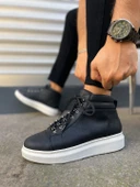 JET-206 Ottawa Bağcıklı Ortopedik Taban Cilt Erkek Spor Bot CBT - Siyah thumbnail 5