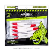 Silikon Kurt Yem - 3,3g 95mm - Fishack WormiX - 1 Adet - Red White - 4