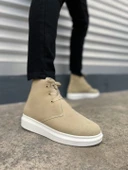 JET-207 Oslo Bağcıklı Ortopedik Taban Süet Erkek Spor Bot SBT - Krem thumbnail 1