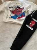 Cg Kids Spiderman Örümcek Adam Blackwhite 2 Iplik Kumaş Erkek Çocuk Alt Üst Takım Süper Kalite - 1
