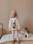 Labubu Baskılı Eşofman 2 Iplik Kız Çocuk Taytlı Alt Üst Takım - 3