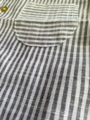 Keten Gri Beyaz Çizgili Erkek Çocuk Gömlek - 4