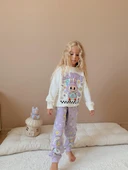 Cg Kids Labubu Donut Baskılı Lila Renk Eşofman Takımı 2 Iplik Kız Çocuk Alt Üst Takım - 4