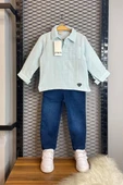 Cg Kids Gök Mavi Gömlek  & Lacivert Taşlanmış Jean Alt Üst Erkek Çocuk Takım - 1