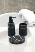 Siyah Mermer Desenli Seramik Banyo Seti 3 Parça thumbnail 1