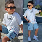 Cg Kids Future Baskı Basic Mavi Komando Cepli Şort Erkek Çocuk Alt Üst Takım - 3