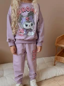 Cg Kids Kuromi 2 Iplik Kumaş Kız Çocuk Alt Üst Takım Süper Kalite - 2