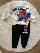 Cg Kids Spiderman Örümcek Adam Blackwhite 2 Iplik Kumaş Erkek Çocuk Alt Üst Takım Süper Kalite - 7