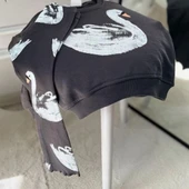 Cg Kids Kabartma Kuğu Baskılı Kız Çocuk Eşofman Takım Alt Fitilli Tayt - 3