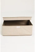 Çok Amaçlı Baza Kutusu Bej Çizgili Tekli 50x40x30 Cm - 2