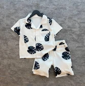 Cg Kids Yaprak Desenli Ince Lacoste Kumaş Erkek Çocuk Alt Üst Takım - 4