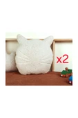 Porland Kedi Bebek Çocuk Teddy Yastık 2'li 33x33cm - 1