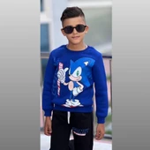 Sonic Baskılı Eşofman-Sweatshirt 2 Ip Şardonlu Erkek Çocuk Takım - 2
