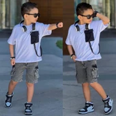 Cg Kids Paraşüt Cep Detaylı T-Shirt Komando Cepli Jean Erkek Çocuk Alt Üst Takım - 4