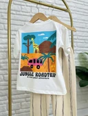 Cg Kids Jungle Çizgili Keten Kombinli Erkek Çocuk Alt Üst Takım - 5