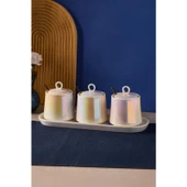 Perotti Pearl Porselen 3'lü Tepsili Baharatlık - Beyaz - 1