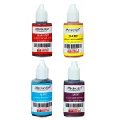 Perfection CHEF 4'lü Sıvı Su Bazlı Likit Gıda Boyası Sarı Kırmızı Mavi Mor 4 X 30 gr . thumbnail 1