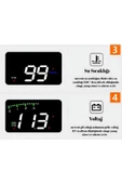 Araç Hız Göstergesi Dijital Ekran ,Voltaj Su Sıcaklığı ,Yansımalı Göstergeli , OBD2 HUD - 4