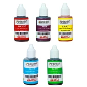 Perfection CHEF 5'li Sıvı Su Bazlı Likit Gıda Boyası Mor Sarı Kırmızı Mavi Yeşil 5 X 30 gr . thumbnail 1