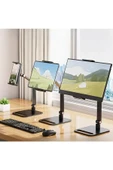 Evrensel Tablet,Telefon ve Monitör Standı-360° Döner Masa Üstü Ekran Tutucu-Metal Gövde - 8