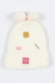 Kitti Çocuk Kız Kulaklı Bere (4-8 Yaş) K24130-02 Krem - 1