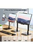 Evrensel Tablet,Telefon ve Monitör Standı-360° Döner Masa Üstü Ekran Tutucu-Metal Gövde - 3