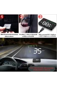Araç Hız Göstergesi Dijital Ekran ,Voltaj Su Sıcaklığı ,Yansımalı Göstergeli , OBD2 HUD - 5