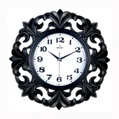 DUVAR SAATİ SİYAH ÇERÇEVE ÇAP:39.5CMX 19.5CM AKRİLİK BOYALI ABS KASA MİNERAL CAM SESSİZ AKAR MAKİNE PVC KADRAN SAAT 72 K - 1