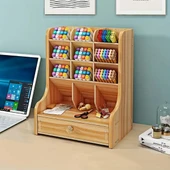 Bölmeli ve Çekmeceli Ahşap Organizer - 1