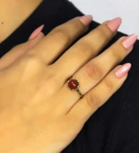 Doğal Taş Akik Çıtır Doğal Taşlı Ayarlanabilir Kadın Yüzük akcdty thumbnail 1