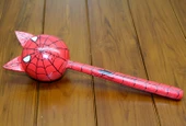 Ahşap Kedili Spiderman Marakas Tekli - 1