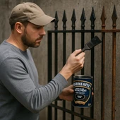 Hammerite Astarsız Boyasız Paslı Yüzey Metal Boyası Pürüzsüz Siyah 0,75 L thumbnail 3